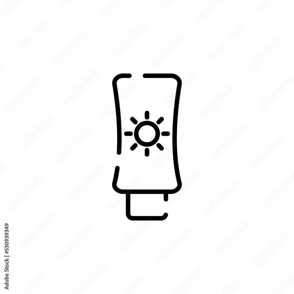 Sunblock, Sunscreen, Lotion, Summer Dotted Line Icon Vector Illustration Logo Template. Suitable For Many Purposes.