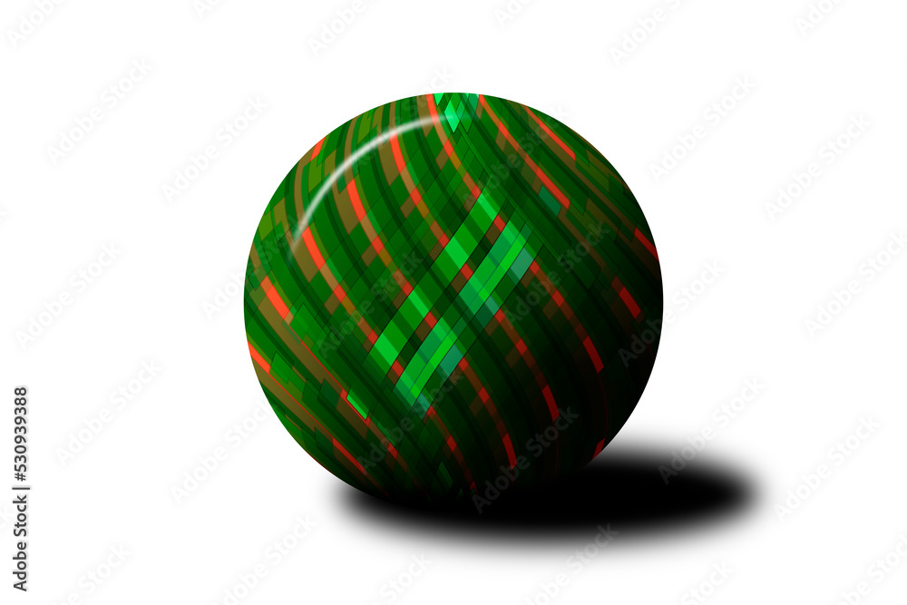 green red wave christmas crystal glass ball sphere dimensional globe orb plaid holiday spherical shiny shape gift pattern ornament