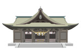 古くシンプルな造りの神社の拝殿