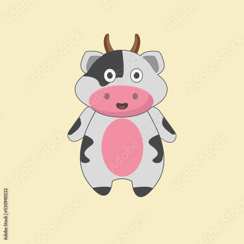 llustration of Fat Cow suitable for mascot events about animals.
