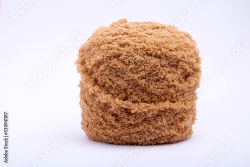 Home service thick wool coral fleece for crafts on white background with clipping path