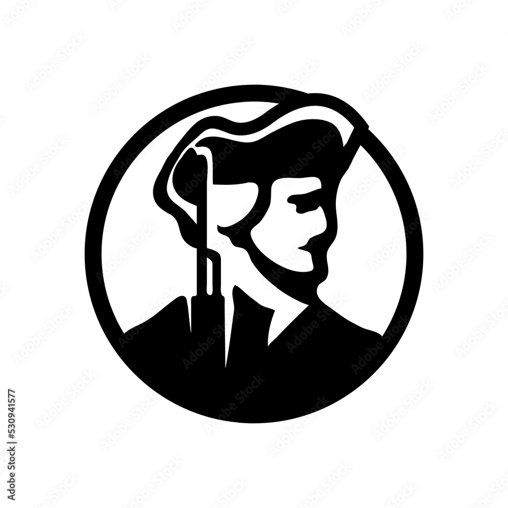 Icon of sentry holding a rifle stands Icon of sentry holding a rifle stands