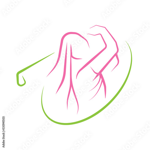 Woman golf swing	