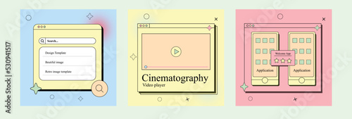 Retro vintage pastel instagram feeds background template