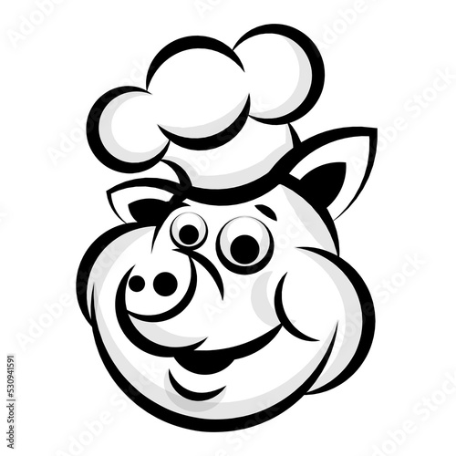A smiling swine cook	