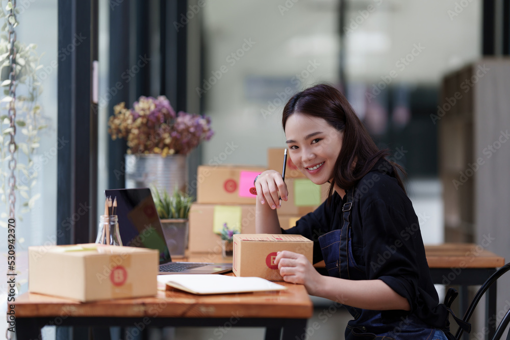 Small Business retail market and online sell marketing delivery, SME e-commerce concept Small Business retail market and online sell marketing delivery, SME e-commerce concept