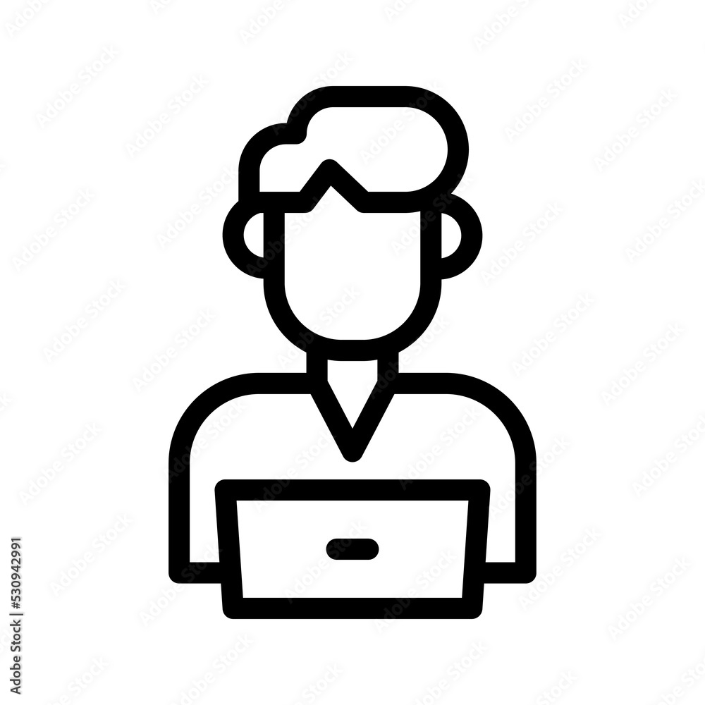 laptop line icon illustration vector graphic