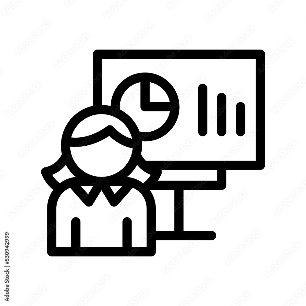 presentation line icon illustration vector graphic presentation line icon illustration vector graphic