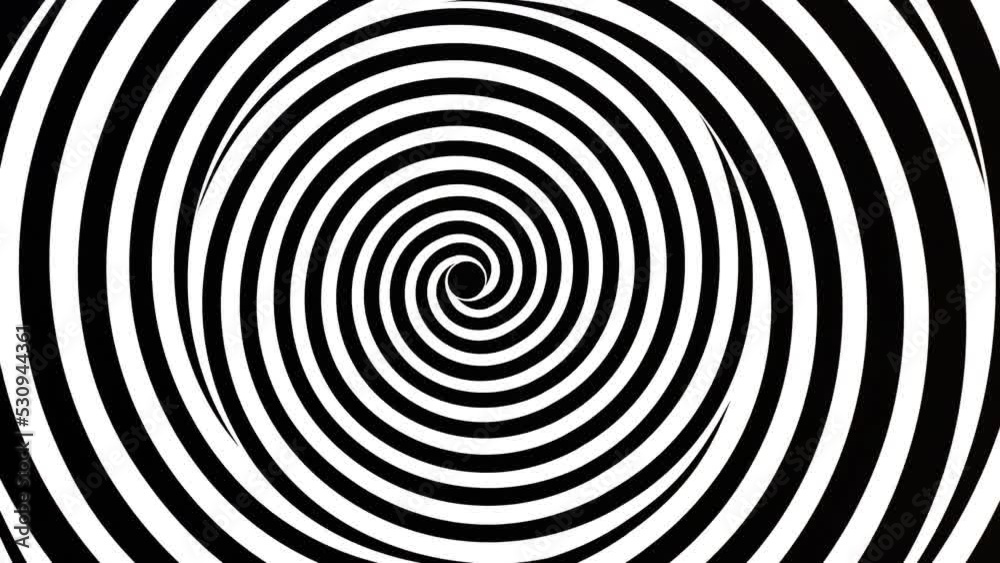 Hypnotizing Black and White Spiral Video