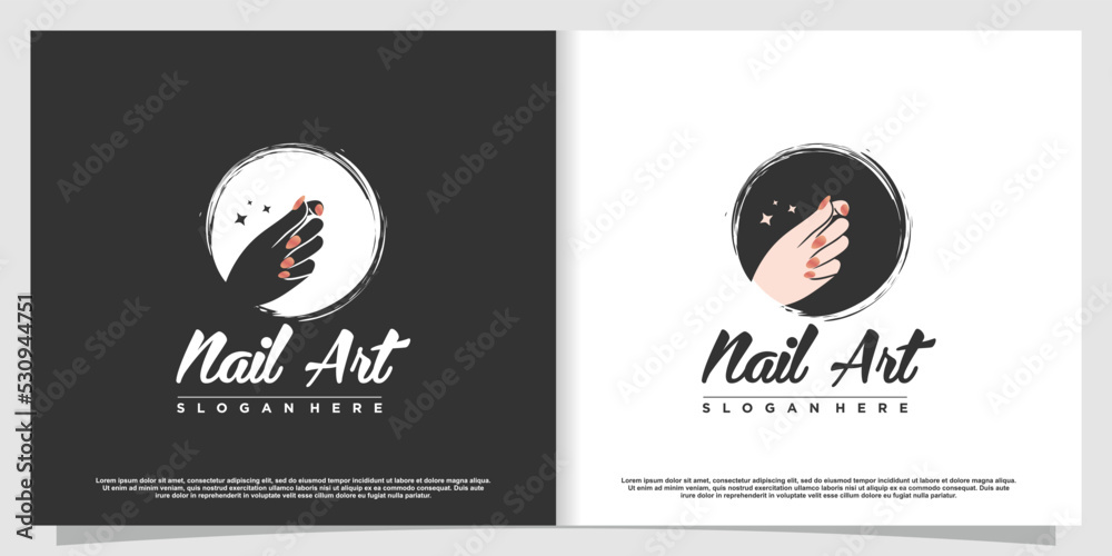 Nail logo design vector for beauty and care with unique concept
