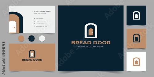 bread door building and business card simple design