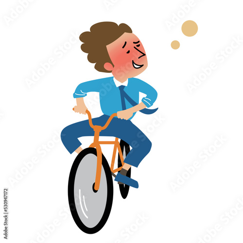 自転車に乗っている男性　酒酔い運転