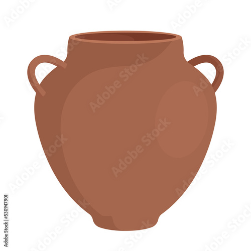 old clay pot flat vector illustration logo icon clipart
