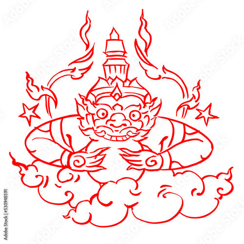 vector illustration of Rahu vector for decoration illustration background photo