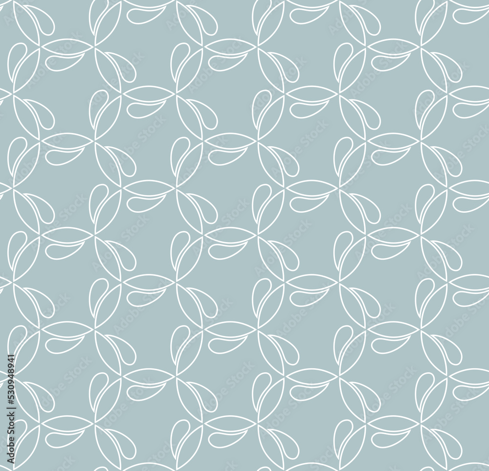 Seamless ornament. Modern background. Geometric modern light blue and white pattern