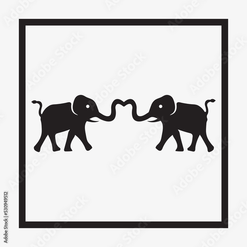 Two black elephant logo design