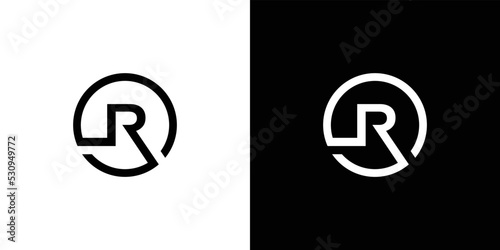 Modern and unique R initial circle logo design abstract