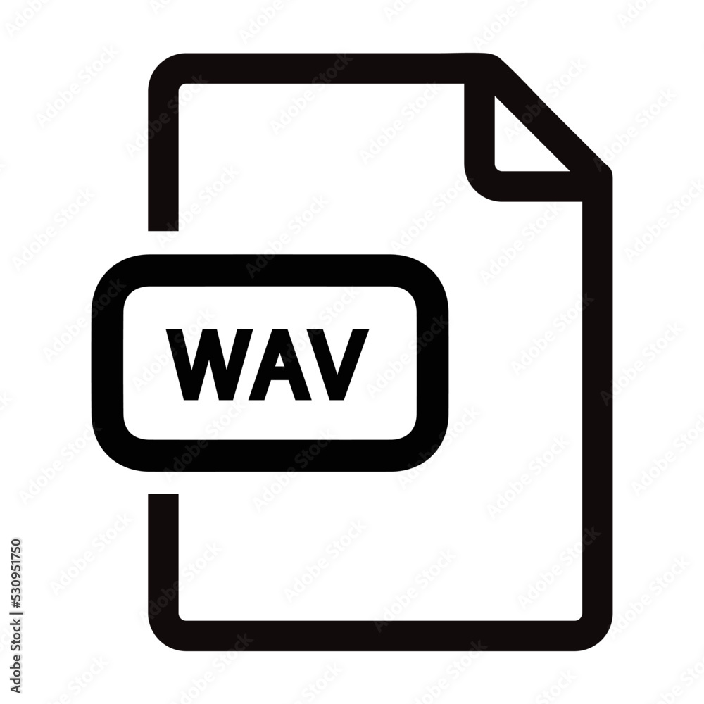 WAV audio file extension icon. WAV audio file extension icon.