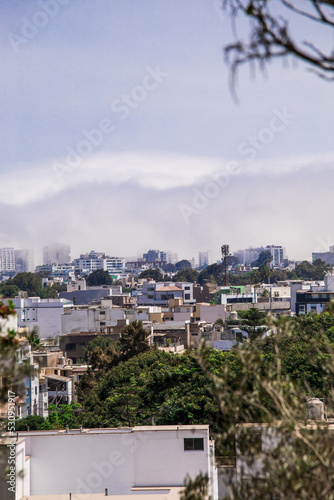 City hills Landscape view from Loma Amarilla Surco District Lima Peru