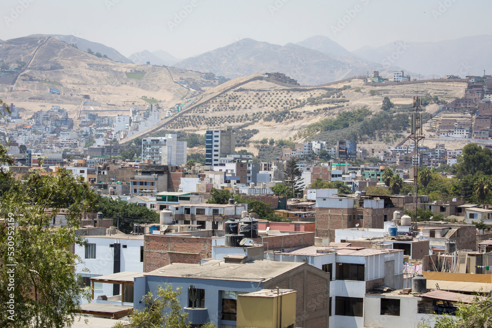 City hills Landscape view from Loma Amarilla Surco District Lima Peru