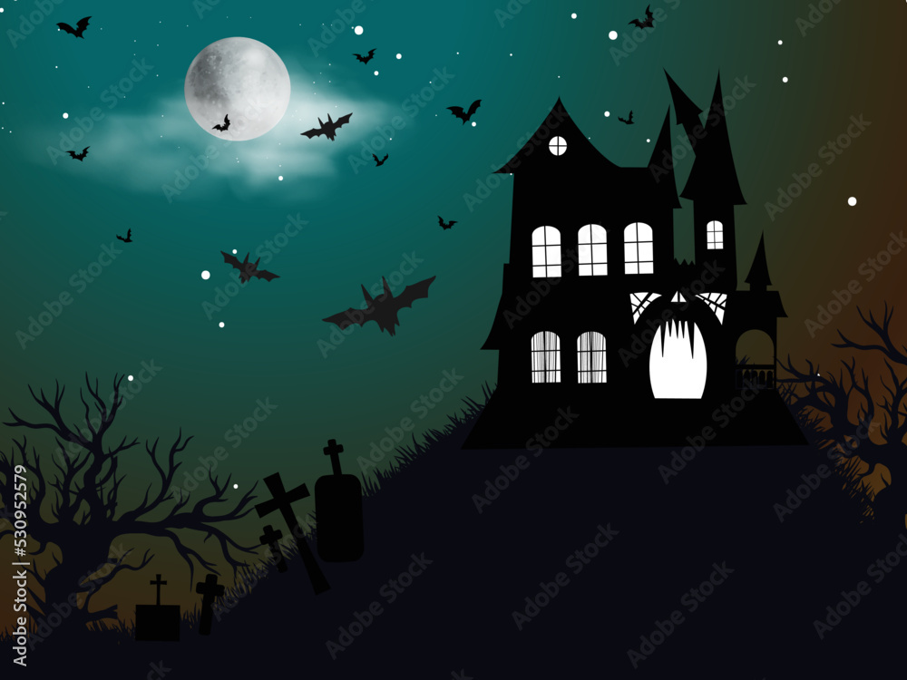 Halloween background with flat design for illustration