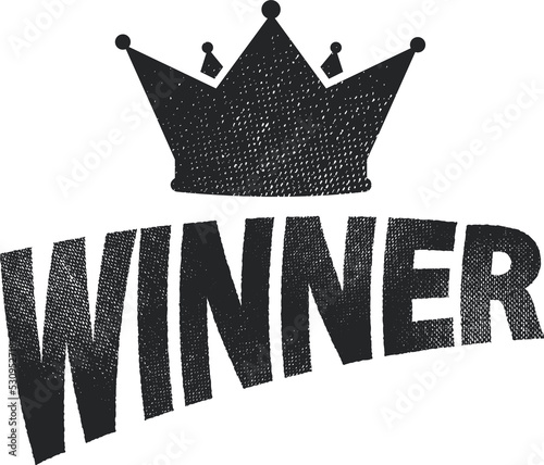 Winner sign text design