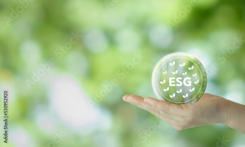 ESG and sustainable development concept. Aim to have a positive impact on the world while also making a profit. Socially responsible investing, ESG factors, impact investing, sustainable investing