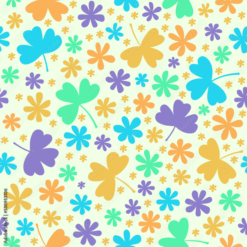 Hand Drawn Pattern Seamless flower botanical packaging Wrapping Design