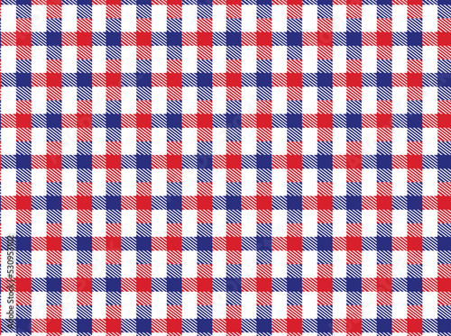 Blue and red plaid pattern background vector.