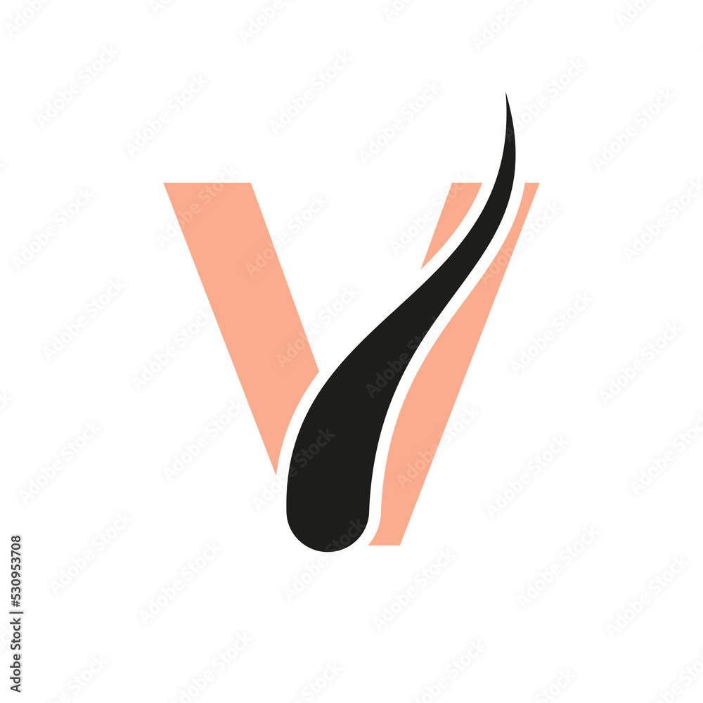 Initial Letter V Hair Treatment Logo, Hair Transplantation Logo Design Vector Template Initial Letter V Hair Treatment Logo, Hair Transplantation Logo Design Vector Template