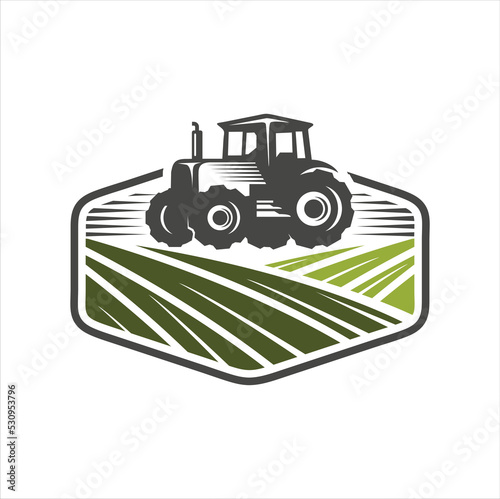 Tractor Agriculture logo design template. Farming, agriculture logo template vector illustration