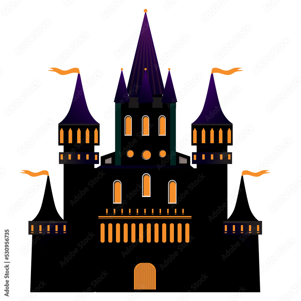 Scary castle silhouette background image