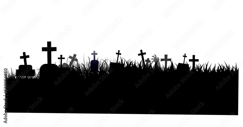 Silhouette of graveyard background image