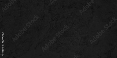 Dark Black stone cracked grunge concrete backdrop texture background anthracite panorama. Panorama dark grey black slate background or texture.	
