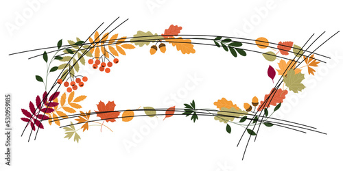 autumn frame in sketch style