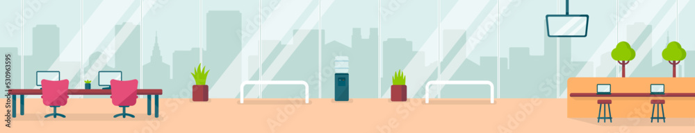 Modern office horizontal vector illustration Modern office horizontal vector illustration