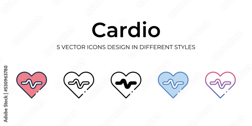 cardio icons set vector illustration. vector stock,