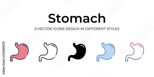 stomach icons set vector illustration. vector stock,