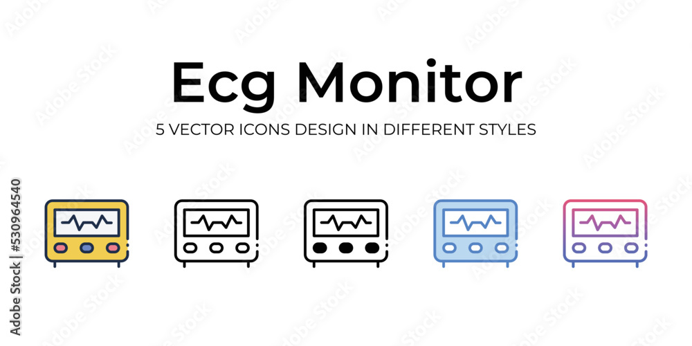 ecg monitor icons set vector illustration. vector stock, ecg monitor icons set vector illustration. vector stock,