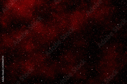 Canvas Print Red galaxy space with stars