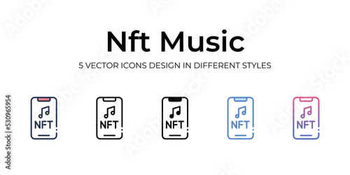 nft music icons set vector illustration. vector stock,