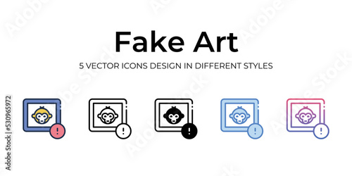 nft fake art icons set vector illustration. vector stock,