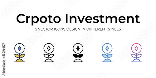 nft crpoto investment icons set vector illustration. vector stock,