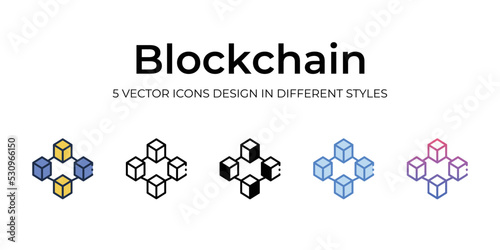 nft blockchain icons set vector illustration. vector stock,