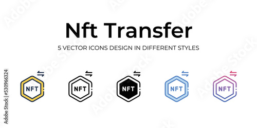 nft transfer icons set vector illustration. vector stock,