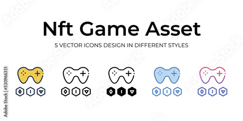 nft game asset icons set vector illustration. vector stock,