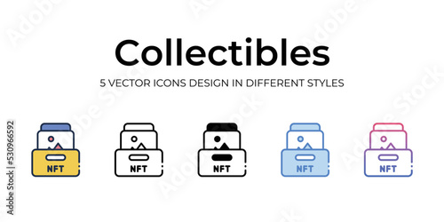 nft collectibles icons set vector illustration. vector stock,