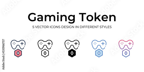 nft gaming token icons set vector illustration. vector stock,