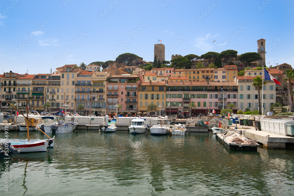 Cannes port and old city (suquet)
