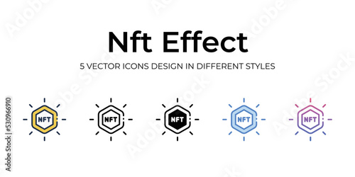 nft effect icons set vector illustration. vector stock,